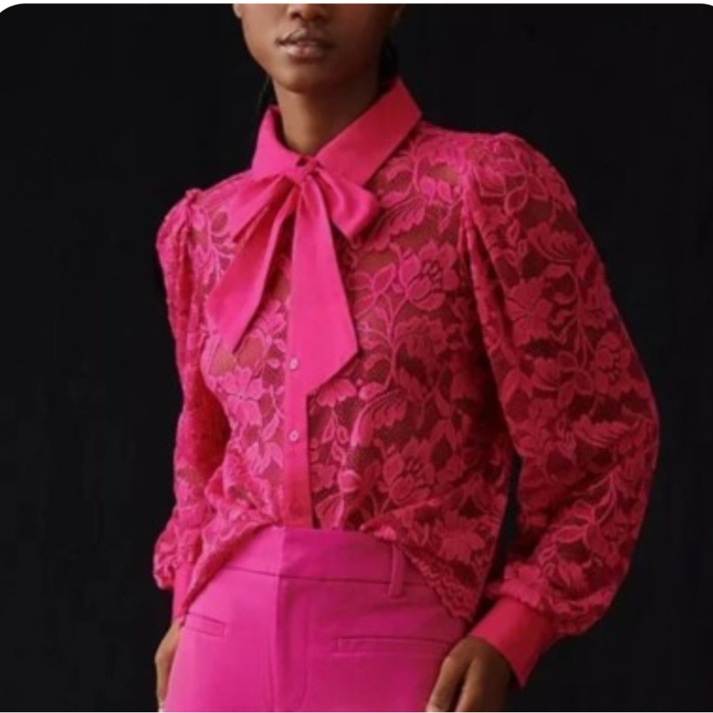 Dolan Fuchsia Lace Top